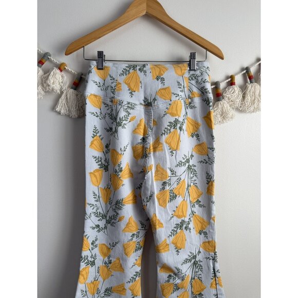 FP We The Free Venice Beach Flare Jeans Sky Combo Poppies Preppy Hippie Boho 29 - Picture 10 of 11